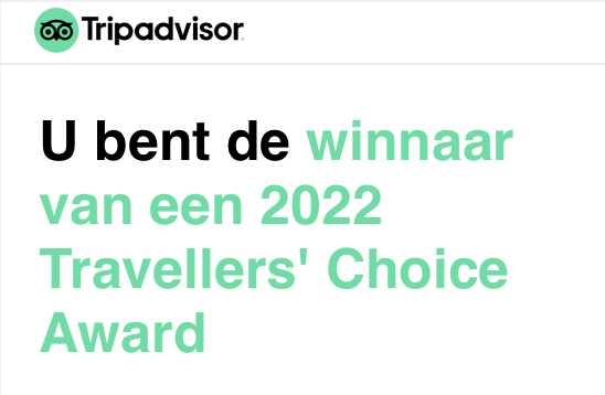 Tripadvisor Travellers Choice Award